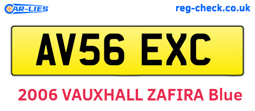 AV56EXC are the vehicle registration plates.