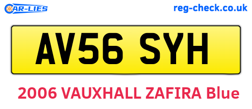 AV56SYH are the vehicle registration plates.