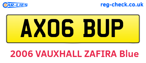 AX06BUP are the vehicle registration plates.
