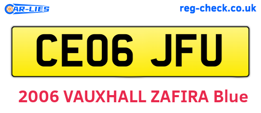 CE06JFU are the vehicle registration plates.