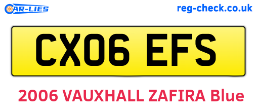 CX06EFS are the vehicle registration plates.