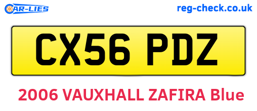 CX56PDZ are the vehicle registration plates.