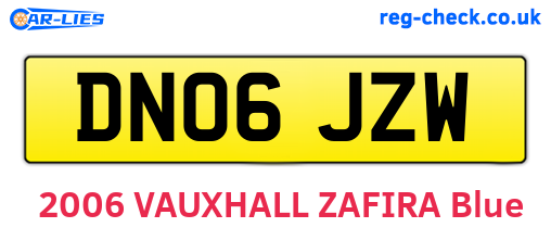 DN06JZW are the vehicle registration plates.