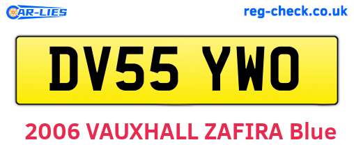 DV55YWO are the vehicle registration plates.