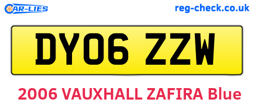 DY06ZZW are the vehicle registration plates.