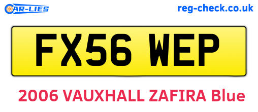 FX56WEP are the vehicle registration plates.