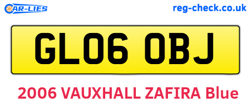 GL06OBJ are the vehicle registration plates.