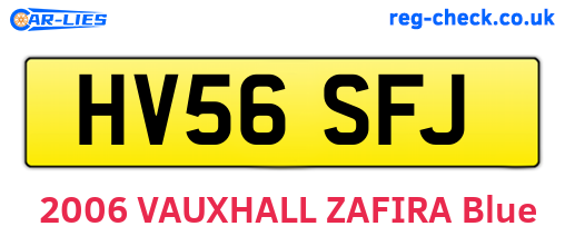 HV56SFJ are the vehicle registration plates.