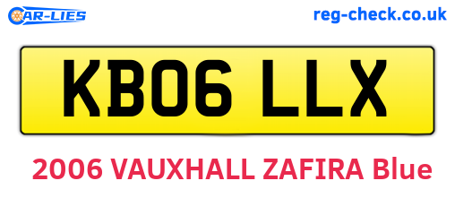 KB06LLX are the vehicle registration plates.