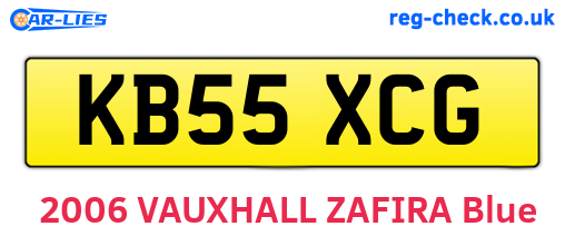KB55XCG are the vehicle registration plates.