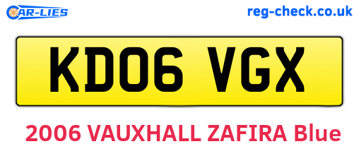 KD06VGX are the vehicle registration plates.
