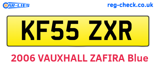 KF55ZXR are the vehicle registration plates.