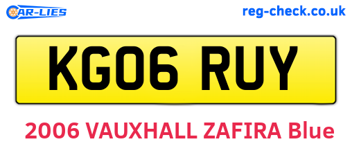 KG06RUY are the vehicle registration plates.