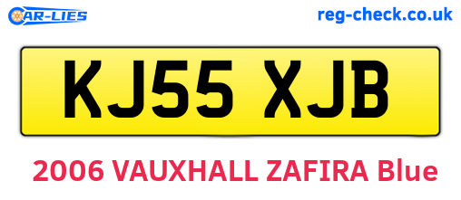 KJ55XJB are the vehicle registration plates.