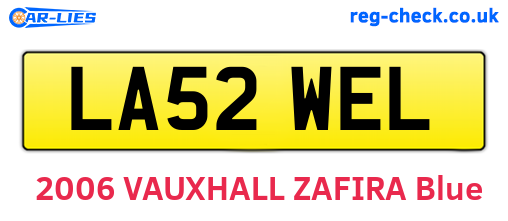 LA52WEL are the vehicle registration plates.