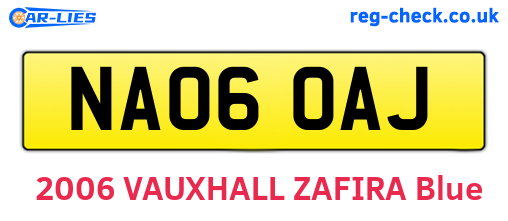 NA06OAJ are the vehicle registration plates.