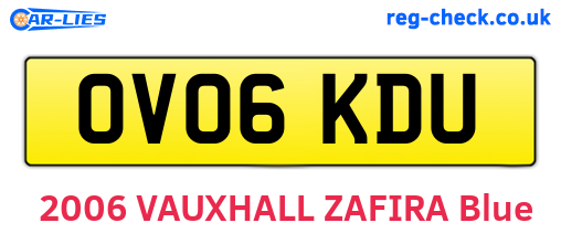 OV06KDU are the vehicle registration plates.