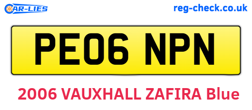 PE06NPN are the vehicle registration plates.