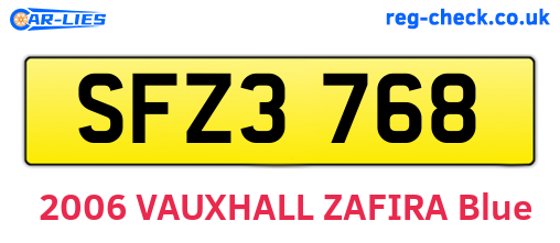 SFZ3768 are the vehicle registration plates.