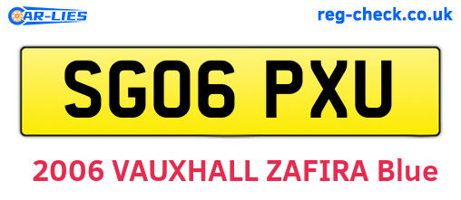 SG06PXU are the vehicle registration plates.