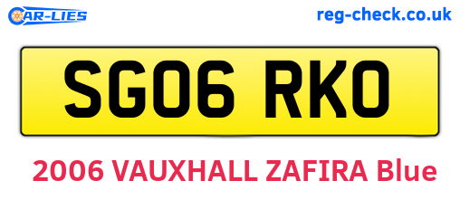 SG06RKO are the vehicle registration plates.