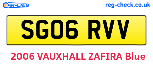 SG06RVV are the vehicle registration plates.