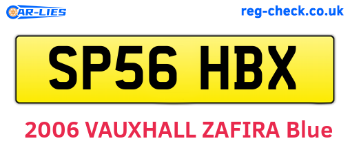 SP56HBX are the vehicle registration plates.