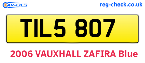 TIL5807 are the vehicle registration plates.