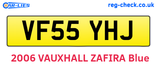 VF55YHJ are the vehicle registration plates.