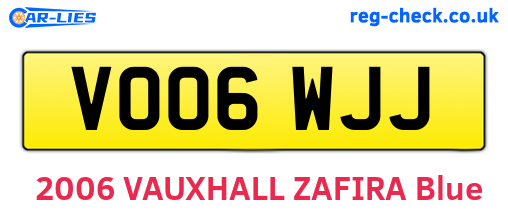 VO06WJJ are the vehicle registration plates.