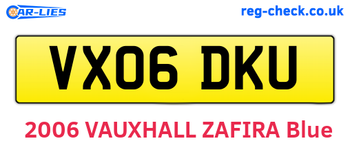VX06DKU are the vehicle registration plates.