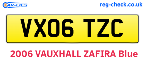 VX06TZC are the vehicle registration plates.