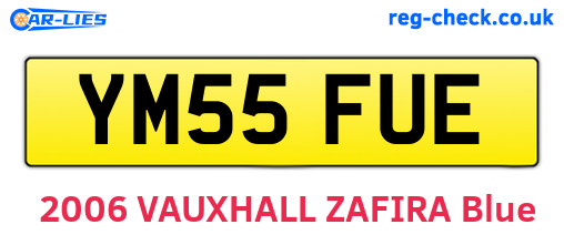 YM55FUE are the vehicle registration plates.