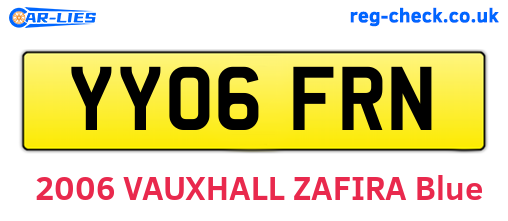 YY06FRN are the vehicle registration plates.