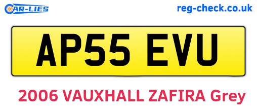 AP55EVU are the vehicle registration plates.