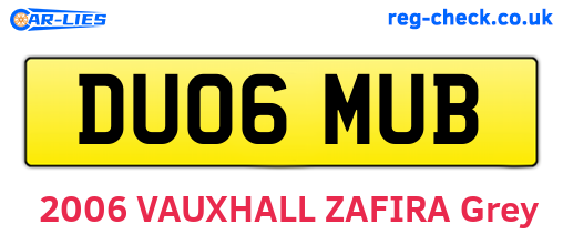 DU06MUB are the vehicle registration plates.