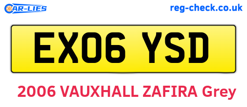 EX06YSD are the vehicle registration plates.
