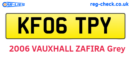 KF06TPY are the vehicle registration plates.