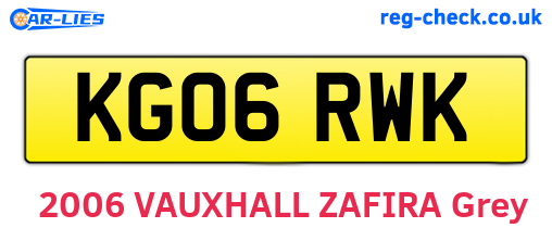 KG06RWK are the vehicle registration plates.