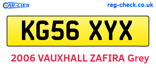 KG56XYX are the vehicle registration plates.