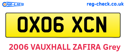 OX06XCN are the vehicle registration plates.