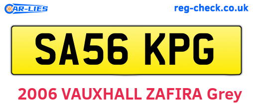 SA56KPG are the vehicle registration plates.
