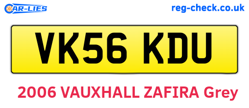 VK56KDU are the vehicle registration plates.