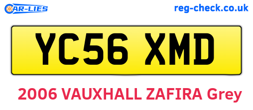 YC56XMD are the vehicle registration plates.