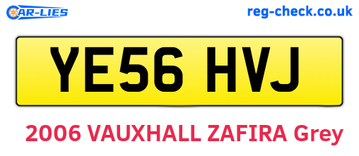 YE56HVJ are the vehicle registration plates.