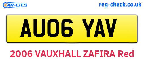 AU06YAV are the vehicle registration plates.