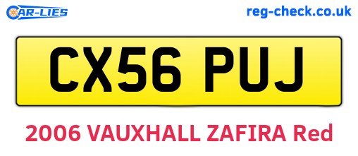 CX56PUJ are the vehicle registration plates.