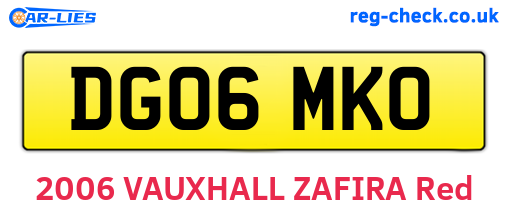 DG06MKO are the vehicle registration plates.