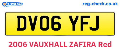 DV06YFJ are the vehicle registration plates.