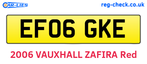 EF06GKE are the vehicle registration plates.